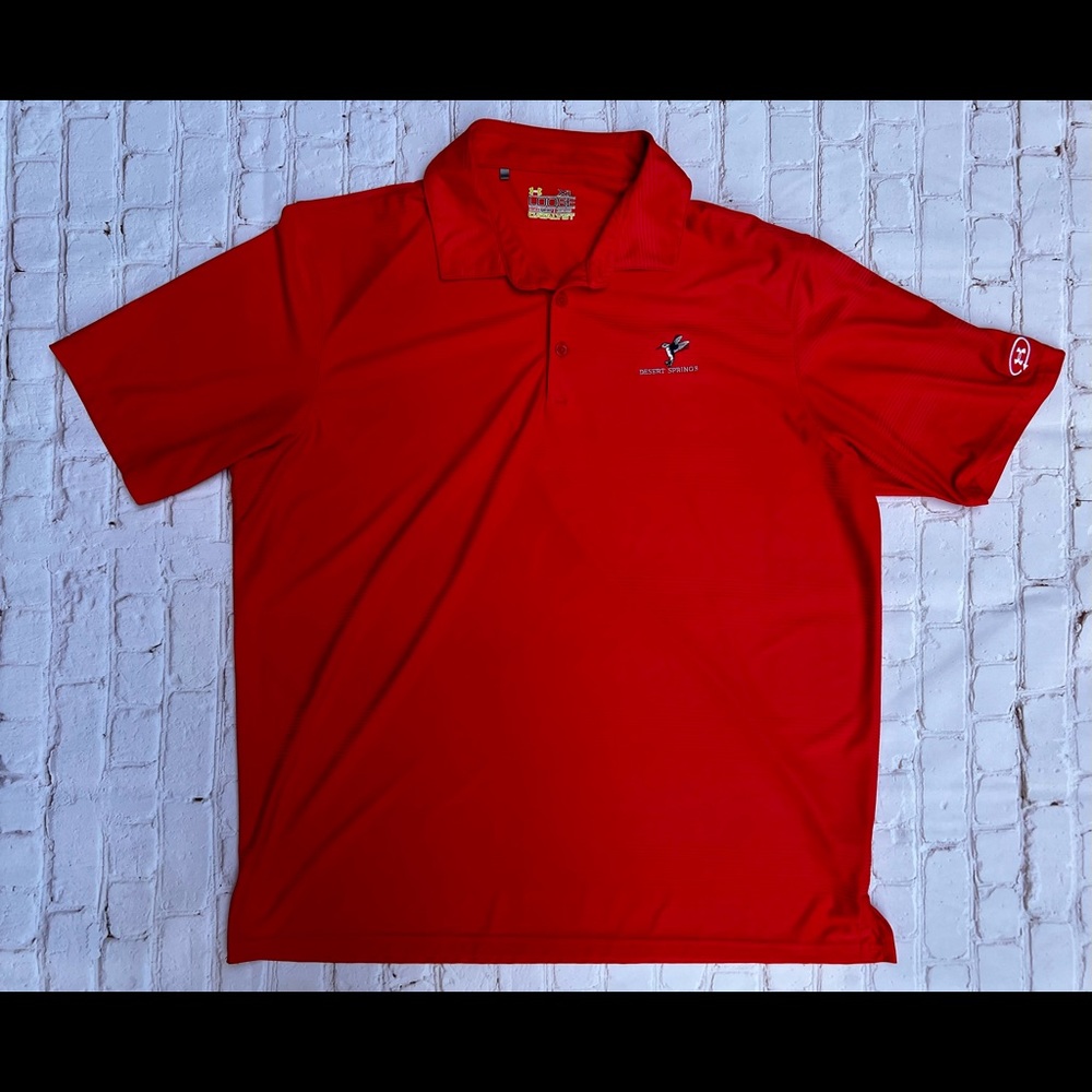 Under Armour HeatGear Golf Polo - Desert Springs Edition, XL, Red